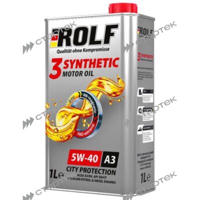 Масло моторное ROLF 3-SYNTHETIC SAE 5W40 ACEA  A3/B4 (1л) (подакциз)